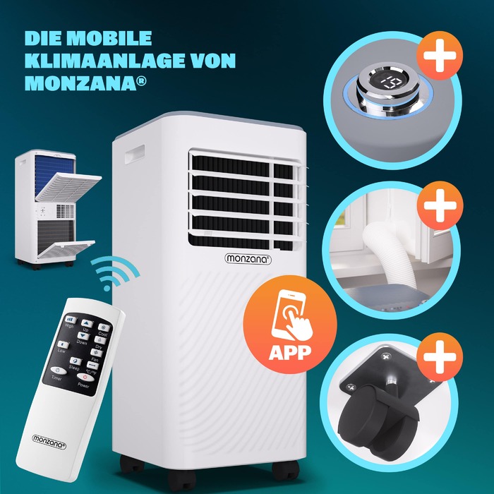 Мобільний кондиціонер MZKA2600 додаток White, голосове керування
