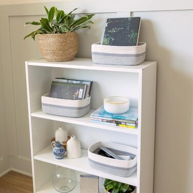 Кошики для полиці NaturalCozy прямокутні, 30 x 20,3 x 11,4 см, зелені, набір 3 шт.