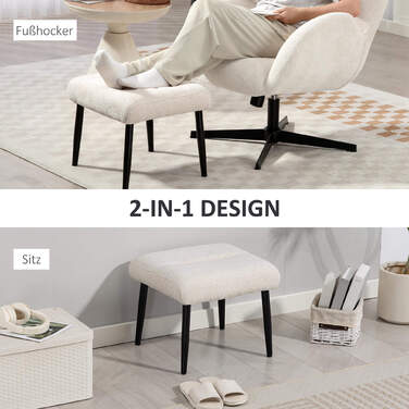 Пуф-табурет зі м'яким сидінням та сталевими ніжками. Зроблений з тканини 