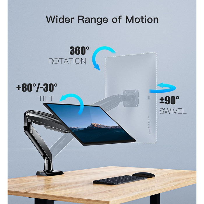 Кріплення для монітора HUANUO, 13-40 дюймів, регульований, USB, VESA 75/100 мм
