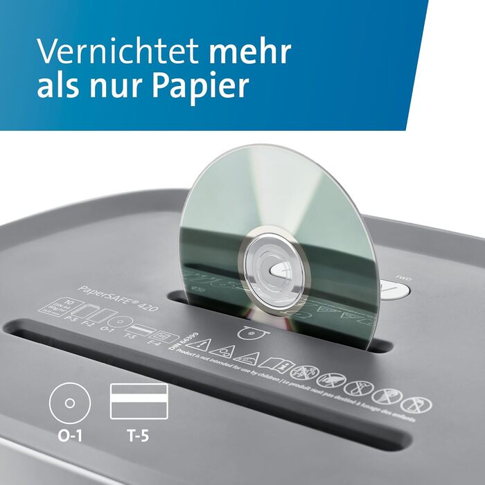 Шредер Dahle PaperSAFE PS 240: безпечне знищення документів, P4, 10 аркушів, сірий