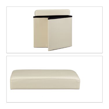 Relaxdays Складний табурет з штучної шкіри