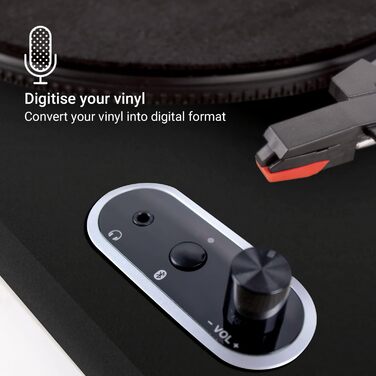 Програвач вінілу JAM Spun Out Bluetooth, 3 швидкості, конвертація в MP3, чорний