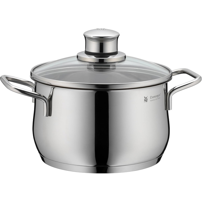 Каструля WMF Diadem Plus 16 см без кришки, 1,5 л, для молока, з нержавіючої сталі Cromargan, полірована, без покриття (набір каструль, 4 шт.)