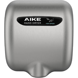 Електричний сушар для рук AIKE AK2800B ECO з сенсором, HEPA-фільтром та з нержавіючої сталі, 10-15 сек сушіння, екологічний