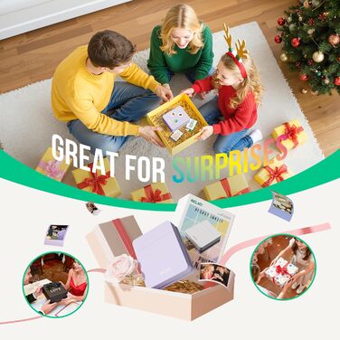 Портативний міні-фотопринтер Nelko PP01: кольоровий, для смартфонів iOS & Android, з 20 паперами, наклейки, AI APP, фіолетовий