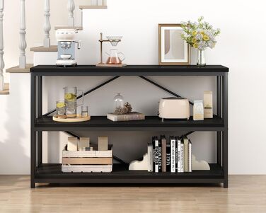 Стелаж IBF з 3 полицями, індустріальний стиль, 120x34x74 см, чорний