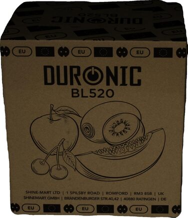 Блендер Duronic BL520 23000 об/хв, 500 Вт, в т.ч. 2 пляшки без бісфенолу А, ідеально підходить для смузі