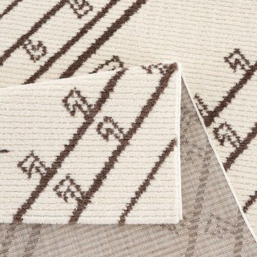 Килим вітальня етно берберський візерунок - 140x200см - високий ворс м'який бохо спальня передпокій прикраса бігунок - скандинавські декоративні килими (80 x 150 см, кремовий)