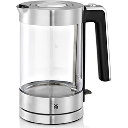 Електричний чайник WMF Lono зі скла, 1,7 л, з фільтром від накипу, бездротовий, 3000 Вт, матова нержавіюча сталь