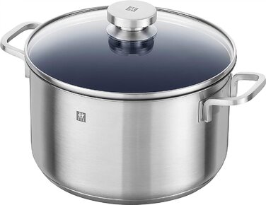 Набір каструль ZWILLING Quadro 5 предметів з нержавіючої сталі, без антипригарного покриття, 4 скляні кришки, підходить для індукційних плит