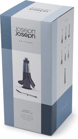 Набір кухонних аксесуарів Joseph Joseph Elevate, 6 шт. з поворотним підставкою, ергономічні силіконові ручки, антипригарне покриття (Блок, Синій)