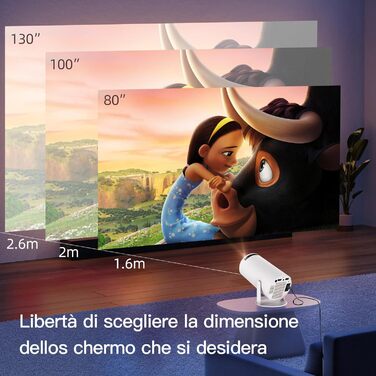 Портативний проєктор LYNCAST HY300 Pro: Wi-Fi, Bluetooth, Android 11, 1080P/4K, обертання 180°, для дому та на вулиці