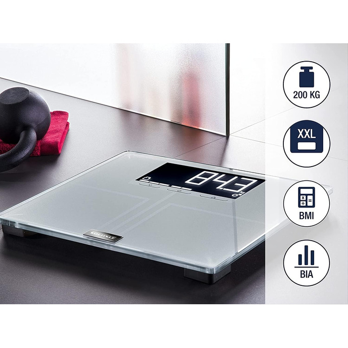 Шкала складу тіла Soehnle Shape Sense Profi 300 для точних вимірювань, ваги для ванної кімнати для амбітних спортсменів, ваги для оптимального контролю тренувань