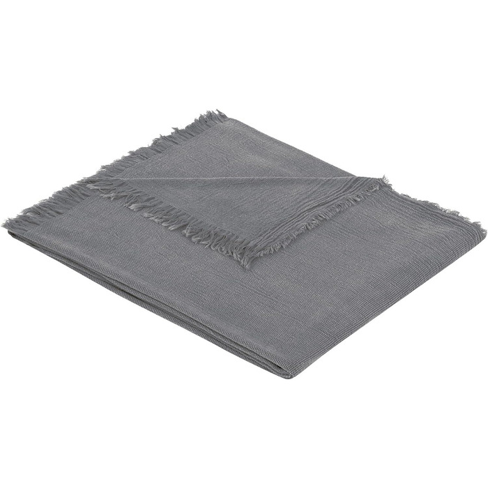 Сумішева бавовна, м'яка, легка та придатна для прання, покривало з бахромою (150 x 200 см, темно-сірий), 220x250