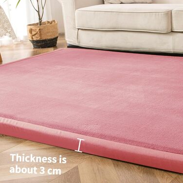 Дитячий килимок BYBYME Coral Velvet Mat - додаткова товщина 3 см, м'який, 150200 см, троянда, місячний дизайн