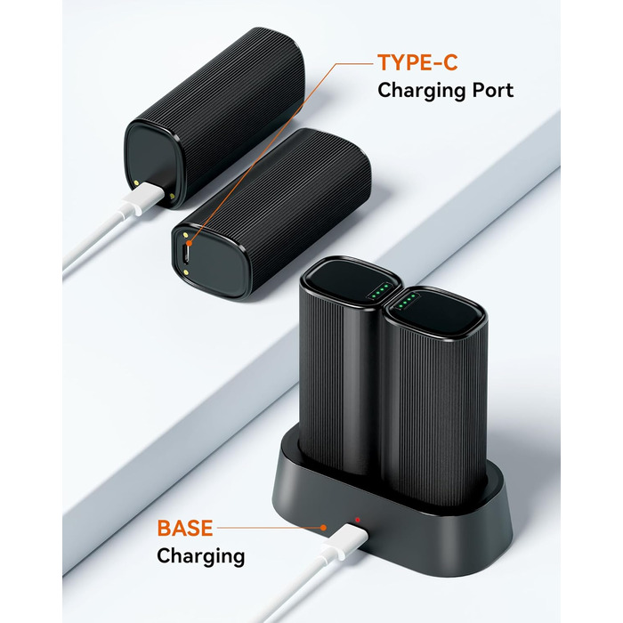 Електричні грілки для рук KINREECELL 2 шт., 4 рівні нагріву до 136°F, батарейні, компактні, час роботи до 16 годин, для гольфу, катання на лижах, кемпінгу, зимові подарунки