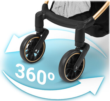 Легка прогулянкова коляска-трость Nukido, складана, з великими колесами