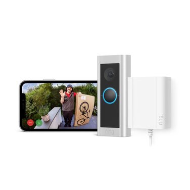 Відеодзвінок Ring Pro від Amazon | Камера відеодзвінка з Wi-Fi, 1536p HD, 3D-детектор руху, запис від голови до ніг