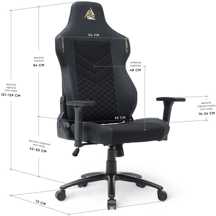 Геймерське крісло Cyberlux Poseidon Black (арт. GM-415 B)