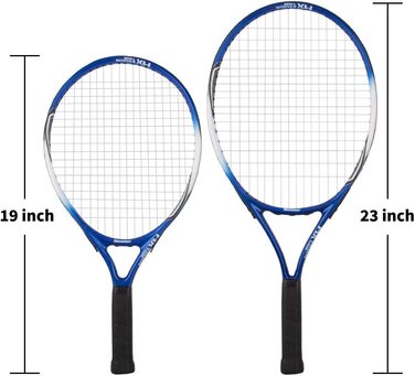 Тенісна ракетка Senston 19/23/25 комплект тенісних ракеток цільного дизайну з тенісною сумкою, накладкою, демпфером вібрації Blue 23 дюйма