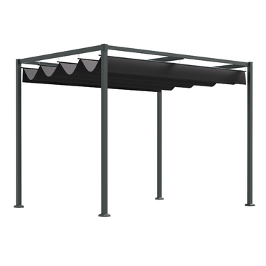 Дах патіо з альтанки Outsunny Pergola з люком 298x213x221см Поліестер Чорний Сірий для саду та патіо