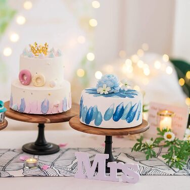 Підставка для торта Nuptio Rustikaler: дерев'яна, чорна, діаметром 25 см, для весілля, дня народження, дитячого свята