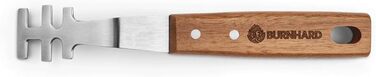 Набір гриль-посуду BURNHARD 5 предметів, 42 см, акацієве дерево, нержавіюча сталь. Комплектація: щипці, лопатка, виделка, щітка, підйомник для решітки.