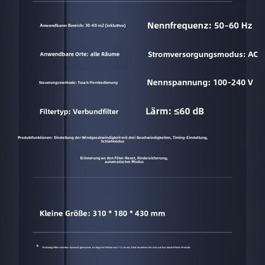 Розумний очищувач повітря Oryzom Smart Luftreiniger V1 Pro з HEPA-фільтром та датчиком PM2.5, керування через додаток та голосовий помічник (білий)