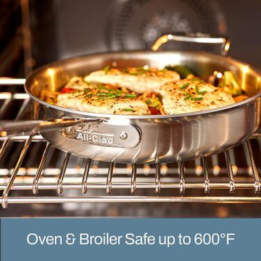 Сковорода All-Clad D5, 30.5 см, нержавіюча сталь, 5-шарова, з антипригарним покриттям, для посудомийної машини, срібляста