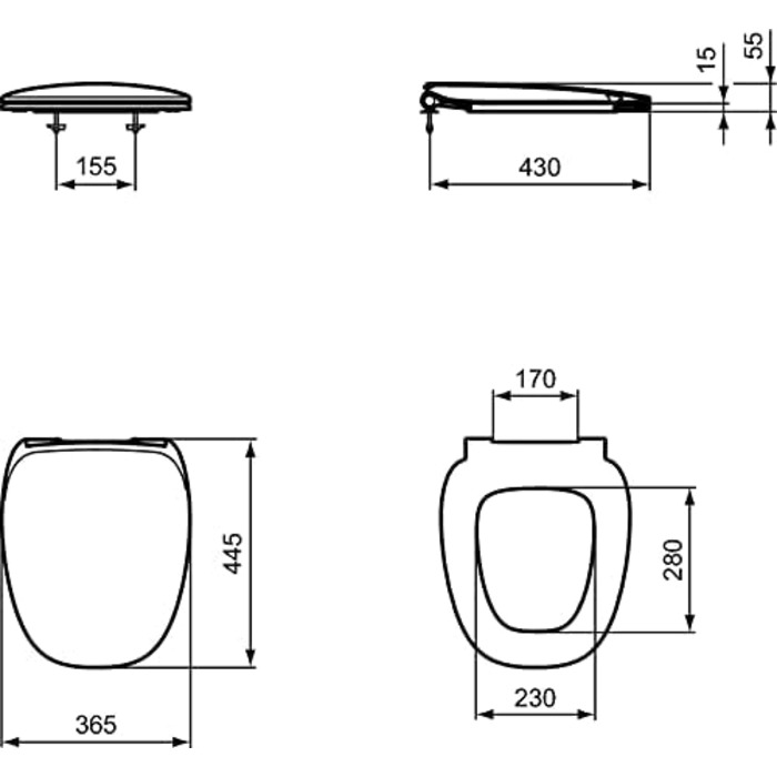 Сидіння для унітазу Ideal Standard T676701 Dea, (без плавного закриття, біле)