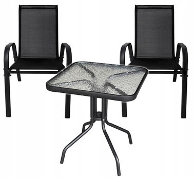 Комплект садових меблів Gotel, метал, чорний, 3 предмети