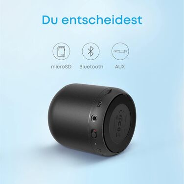 Портативна Bluetooth колонка Anker Soundcore Mini, чорна: 15 годин роботи, FM радіо, потужний бас, Bluetooth 20 м