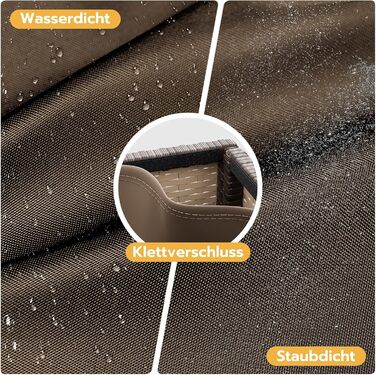 Водонепроникний садовий ящик-бокс UDPATIO з колесами 480л (138x61 см), коричневий - для саду, балкону, зберігання