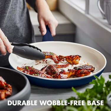 Набір посуду GreenPan Rio 16 предметів, антипригарне покриття з кераміки, без PFOA та PFAS, для здорового приготування, легко миється, сумісний з посудомийною машиною, синій