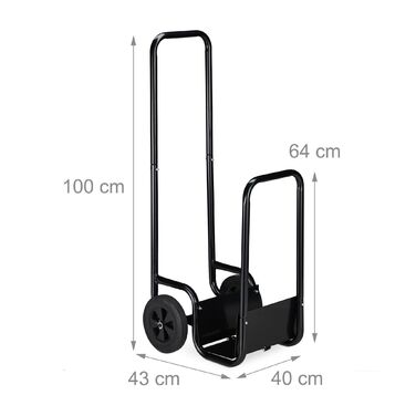 Візок для дров Relaxdays (чорний)