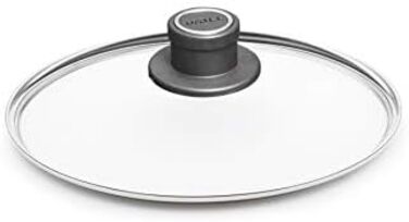 Вовна, кругла чавунна сковорода Diamond Lite з відповідною кришкою з безпечного скла для індукції, зі знімною ручкою, висотою 5 см, діаметром 20 см або розміром 28 см (20 см)