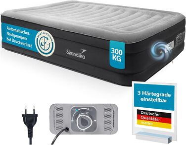 Надувна повітряна матрац Skandika Sveja Flex | Самостійно надувний матрац для кемпінгу, 204x151x43 см, 300 кг, з насосом, у комплекті сумка