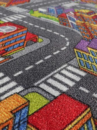 Килимок для ігор Primaflor-міцний дитячий килимок-високоякісний килимок для дитячої - Килимок для ігор для хлопчиків і дівчаток - - 95x133 см (велике місто, 140x200 см (1 упаковка))