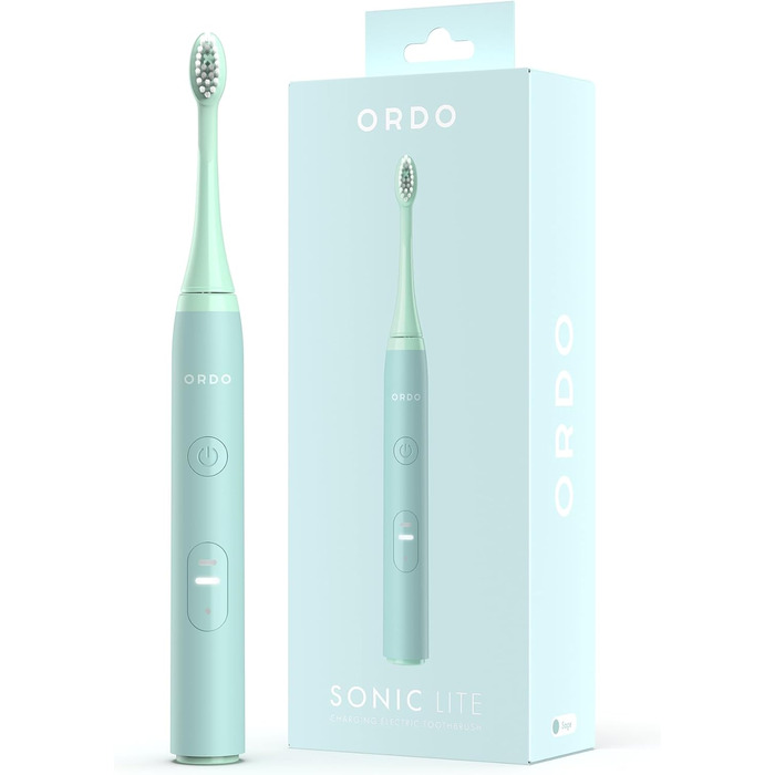 Електрична звукова зубна щітка Ordo Sonic Lite з 35 000 імпульсів/хв, для дорослих, 2 режими, акумулятор до 5 тижнів, таймер, водонепроникність, USB-C, з шалфеєм