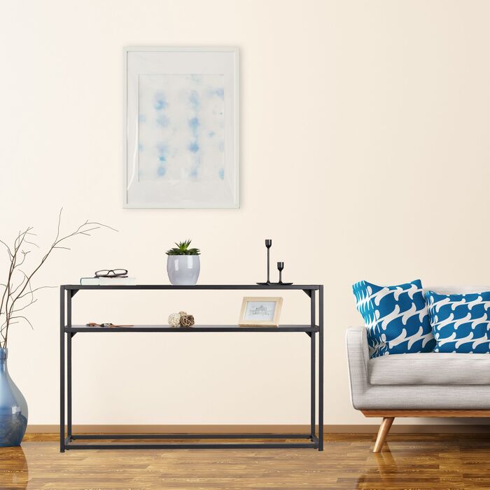 Чорний консольний столик Relaxdays з скляною стільницею