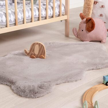 ФРААІ Дитячий килим для дому та життя - Huggy Sheep Taupe - 55x80см - монохромний, тваринний - сучасний - дитяча кімната, дитяча кімната - хлопчики - дівчатка - килим (55 x 80 см, сірий)