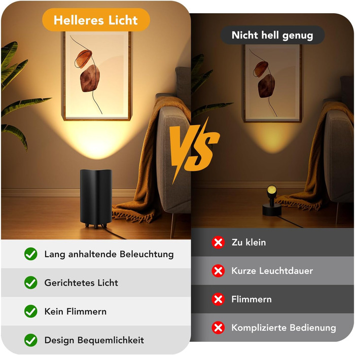 LED прожектор для підсвічування вгору 7W, чорний. Світлодіодний світильник на підставці з лампою GU10 500LM, тепле світло 3000K, з ножним вимикачем