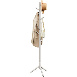 Стійка для одягу VASAGLE з масиву дерева, вішалка для одягу у вигляді дерева, 8 гачків, 3 регульовані висоти, для одягу, капелюхів, сумок, вітальня, спальня, офіс, RCR04GY (Cappuccinobeige)