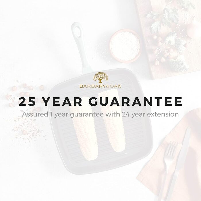 Сковорода-гриль Barbary & Oak BO800256GRN з емальованим покриттям, 23 см, зелений