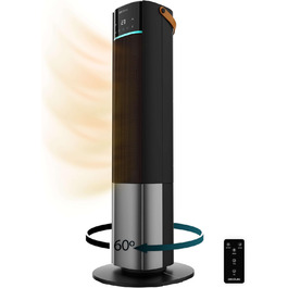 Керамічний обігрівач Cecotec ReadyWarm 10050 Top Ceramic Pro, 2200 Вт, з осциляцією, 3 режими, світло, керування сенсором та пульт, система безпеки