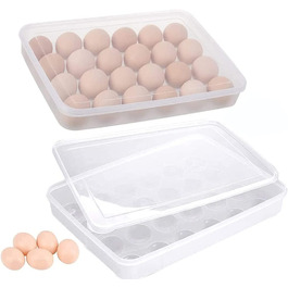 Місткий контейнер для яєць з 2 предметів, контейнер для яєць в холодильнику з кришкою, пластиковий контейнер для яєць, Портативне сховище для яєць