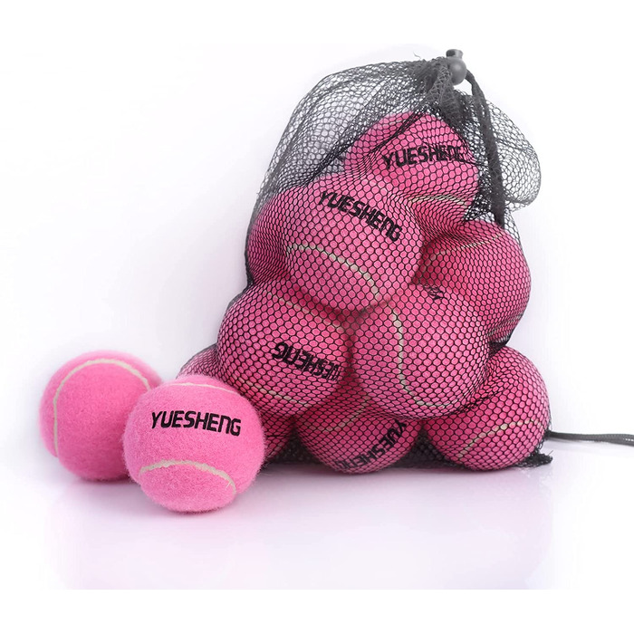Тенісні м'ячі YUESHENG рожеві, тренувальні м'ячі для початківців, упаковка з 12 шт. з сітчастою сумкою (макс. 60 символів)