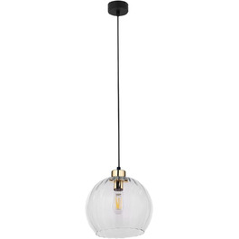 Підвісний світильник Кругле скло Ø 25 см Прозоре золото Регульований E27 Кулька Підвісний світильник Обідній стіл Вітальня