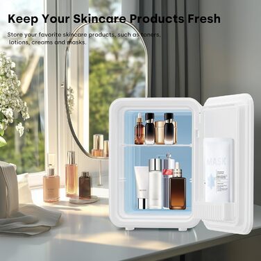 Mini холодильник Enventor 10L: тихий, з подвійним охолодженням, 12V/220V, для авто, кімнати, офісу (білий)